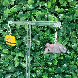 NYC Metrocard and rat earring set